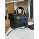 DIOR Medium Dior Toujours Bag Black Macrocannage Calfskin