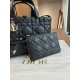 DIOR Medium Dior Toujours Bag Black Macrocannage Calfskin