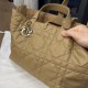 DIOR Medium Dior Toujours Bag Medium Tan Macrocannage Calfskin