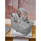 DIOR Medium Dior Toujours Bag Stone Gray Macrocannage Calfskin