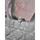 DIOR Medium Dior Toujours Bag Stone Gray Macrocannage Calfskin