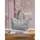 DIOR Medium Dior Toujours Bag Stone Gray Macrocannage Calfskin