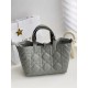 DIOR Medium Dior Toujours Bag Stone Gray Macrocannage Calfskin