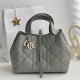 DIOR Medium Dior Toujours Bag Stone Gray Macrocannage Calfskin