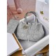 DIOR Medium Dior Toujours Bag Stone Gray Macrocannage Calfskin