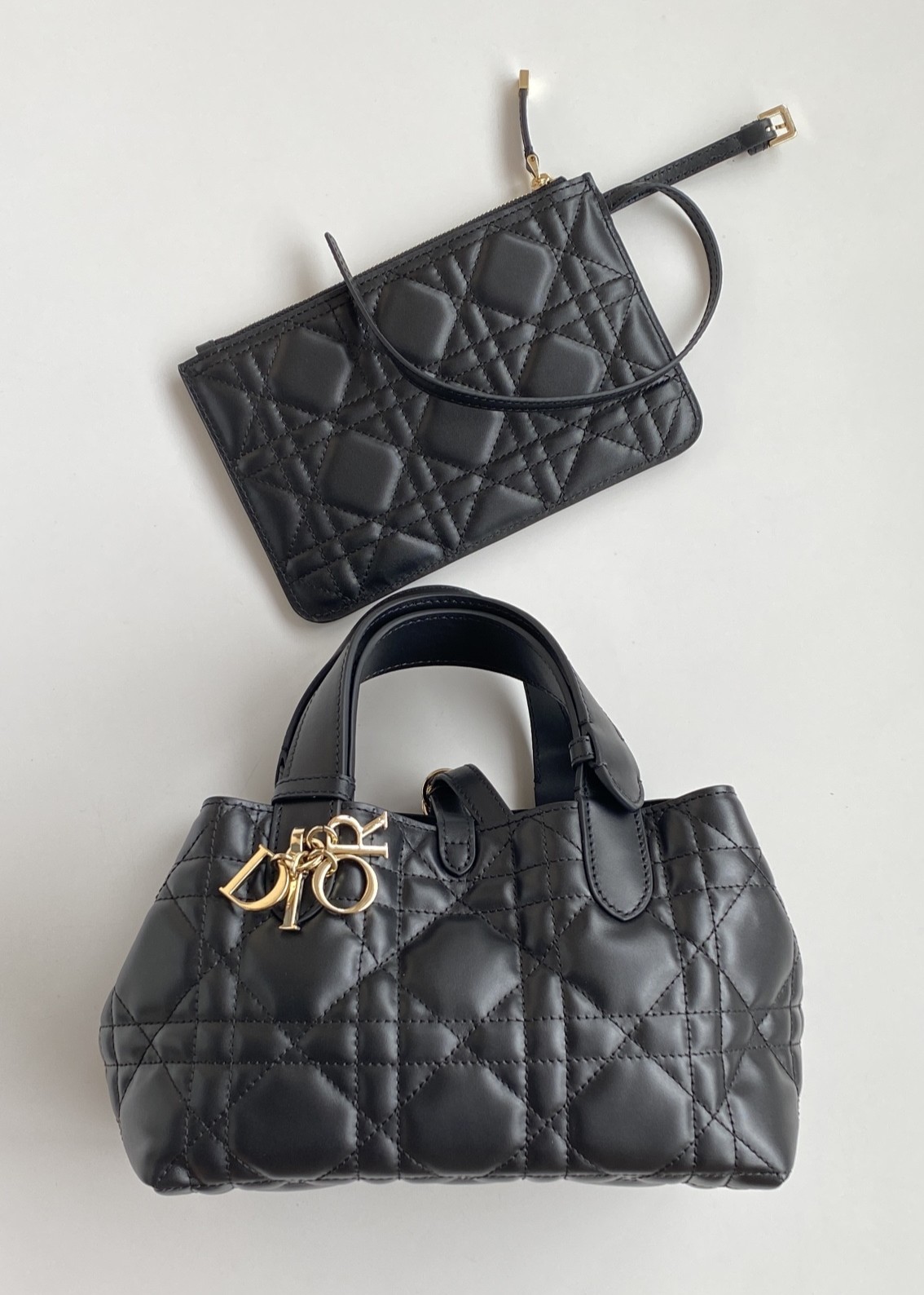 DIOR Small Dior Toujours Bag Black Macrocannage Calfskin