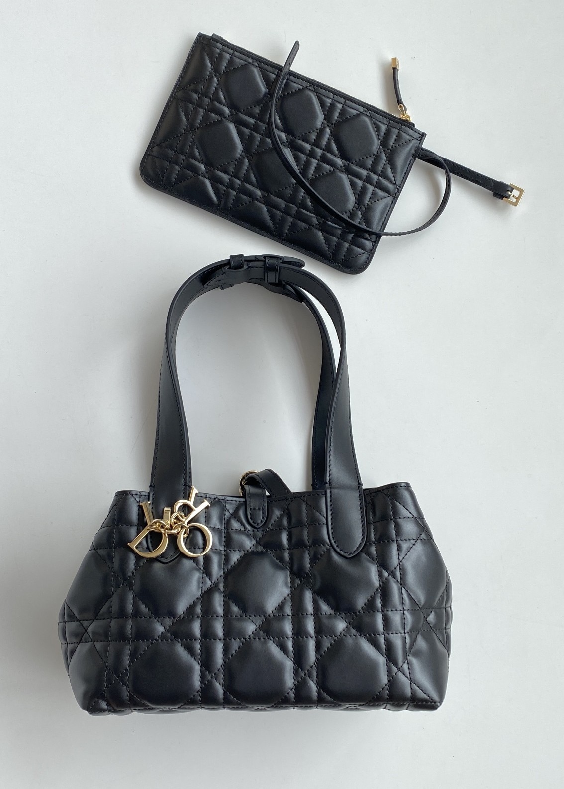 DIOR Small Dior Toujours Bag Black Macrocannage Calfskin