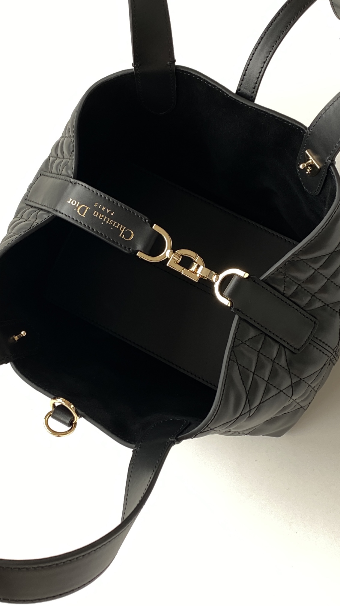 DIOR Small Dior Toujours Bag Black Macrocannage Calfskin