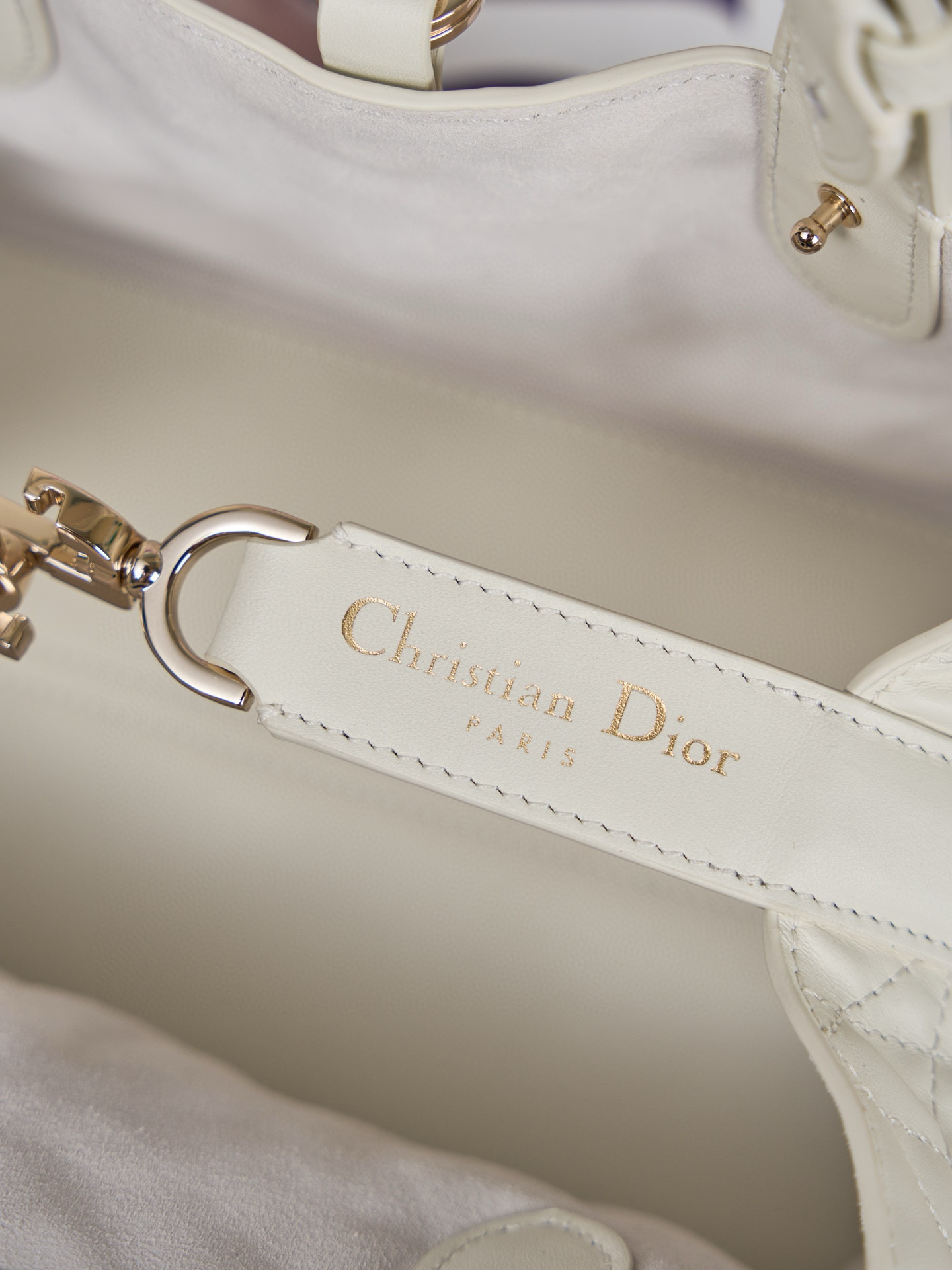 DIOR Small Dior Toujours Bag Latte Macrocannage Calfskin