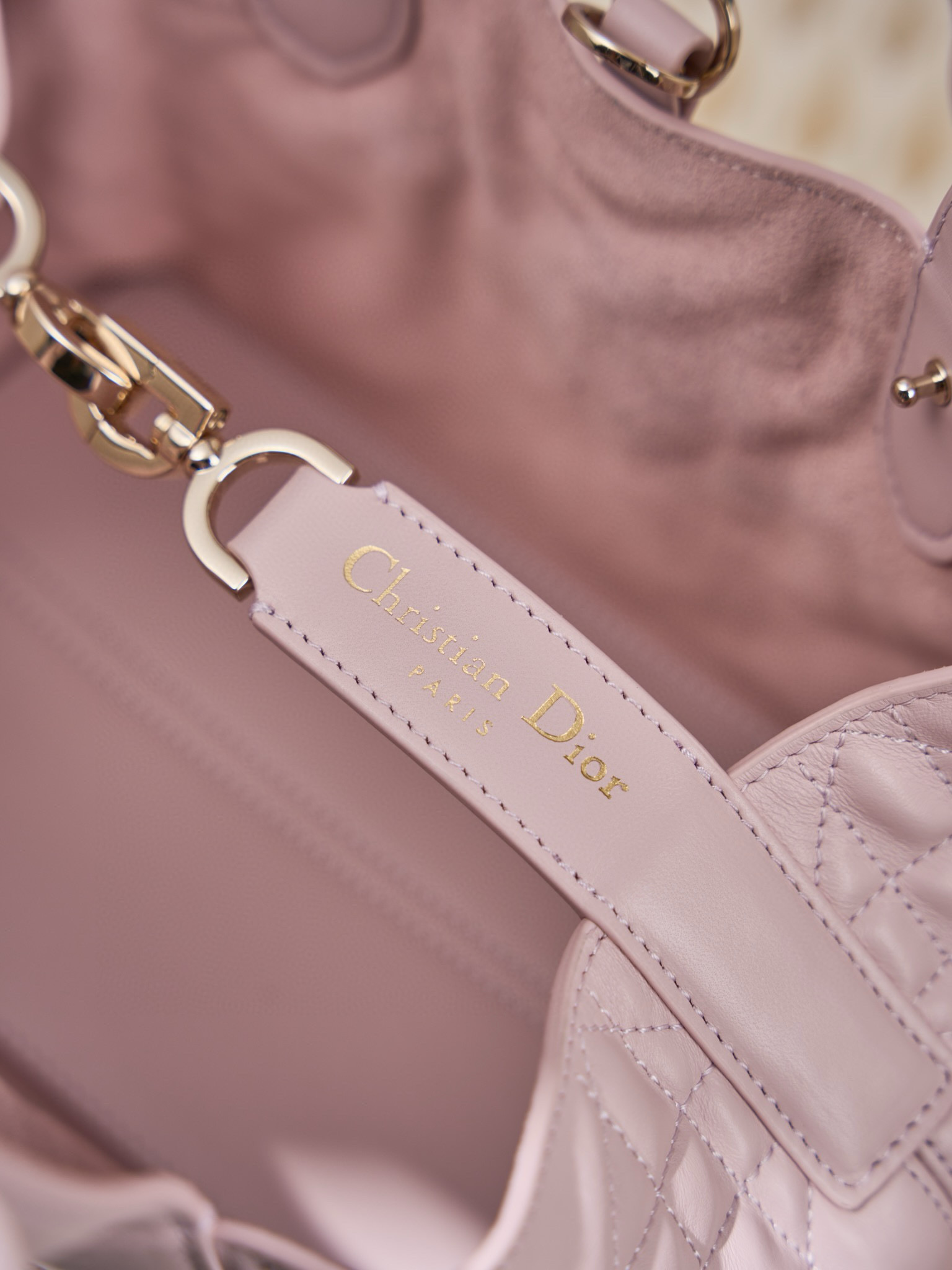 DIOR Small Dior Toujours Bag Pale Pink Macrocannage Calfskin