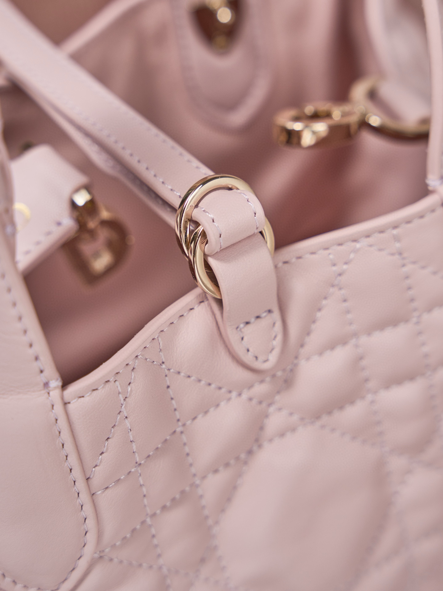 DIOR Small Dior Toujours Bag Pale Pink Macrocannage Calfskin