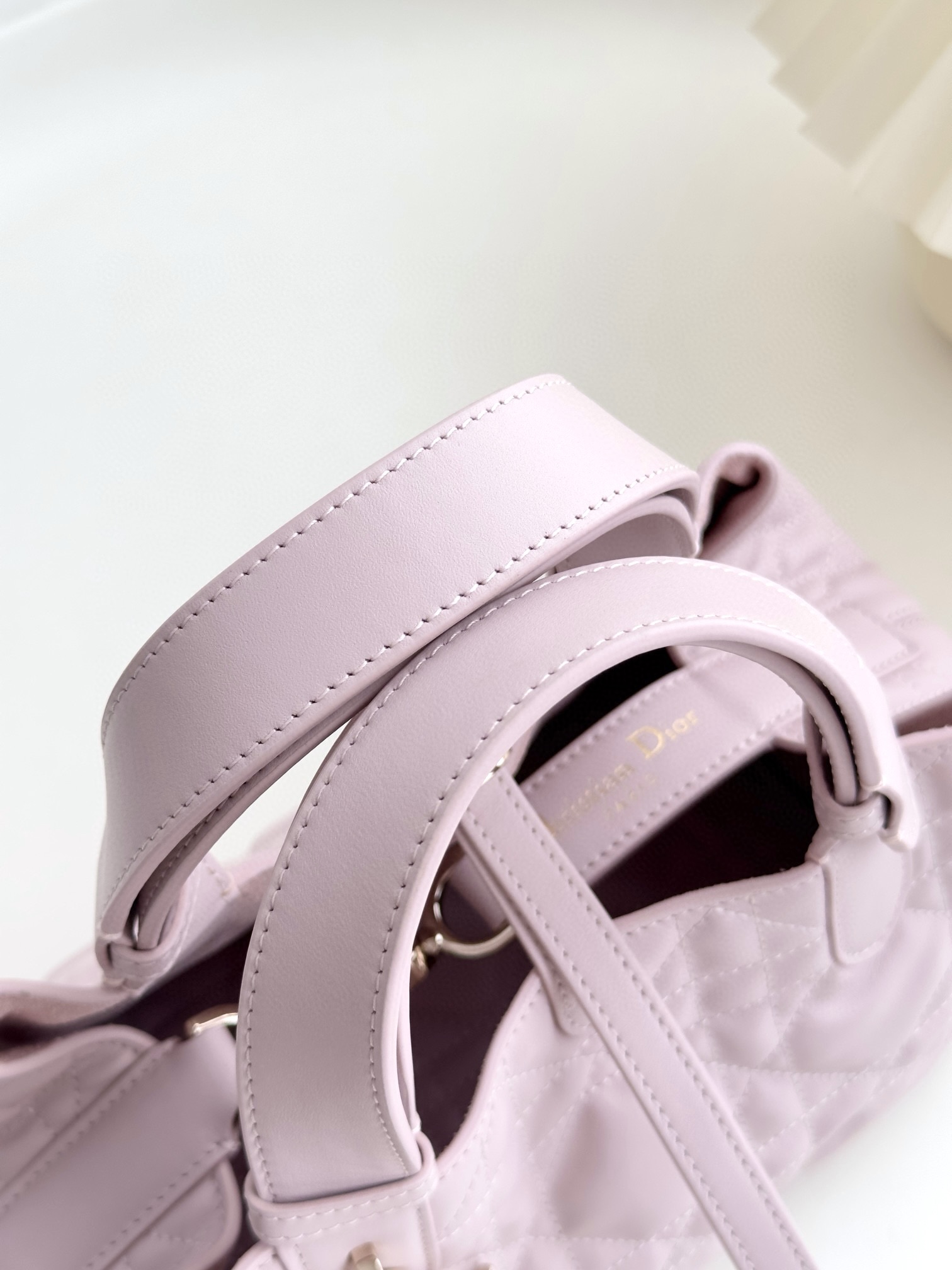 DIOR Small Dior Toujours Bag Pale Pink Macrocannage Calfskin