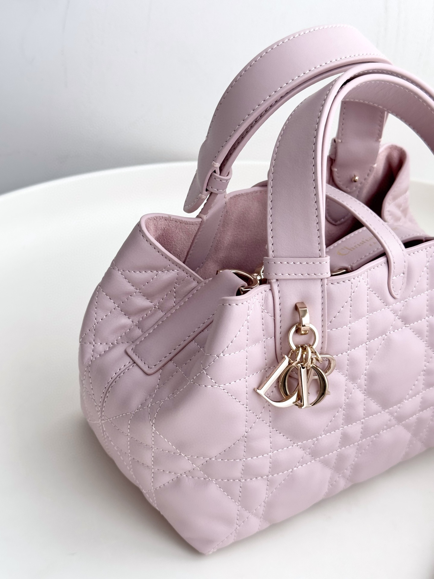 DIOR Small Dior Toujours Bag Pale Pink Macrocannage Calfskin