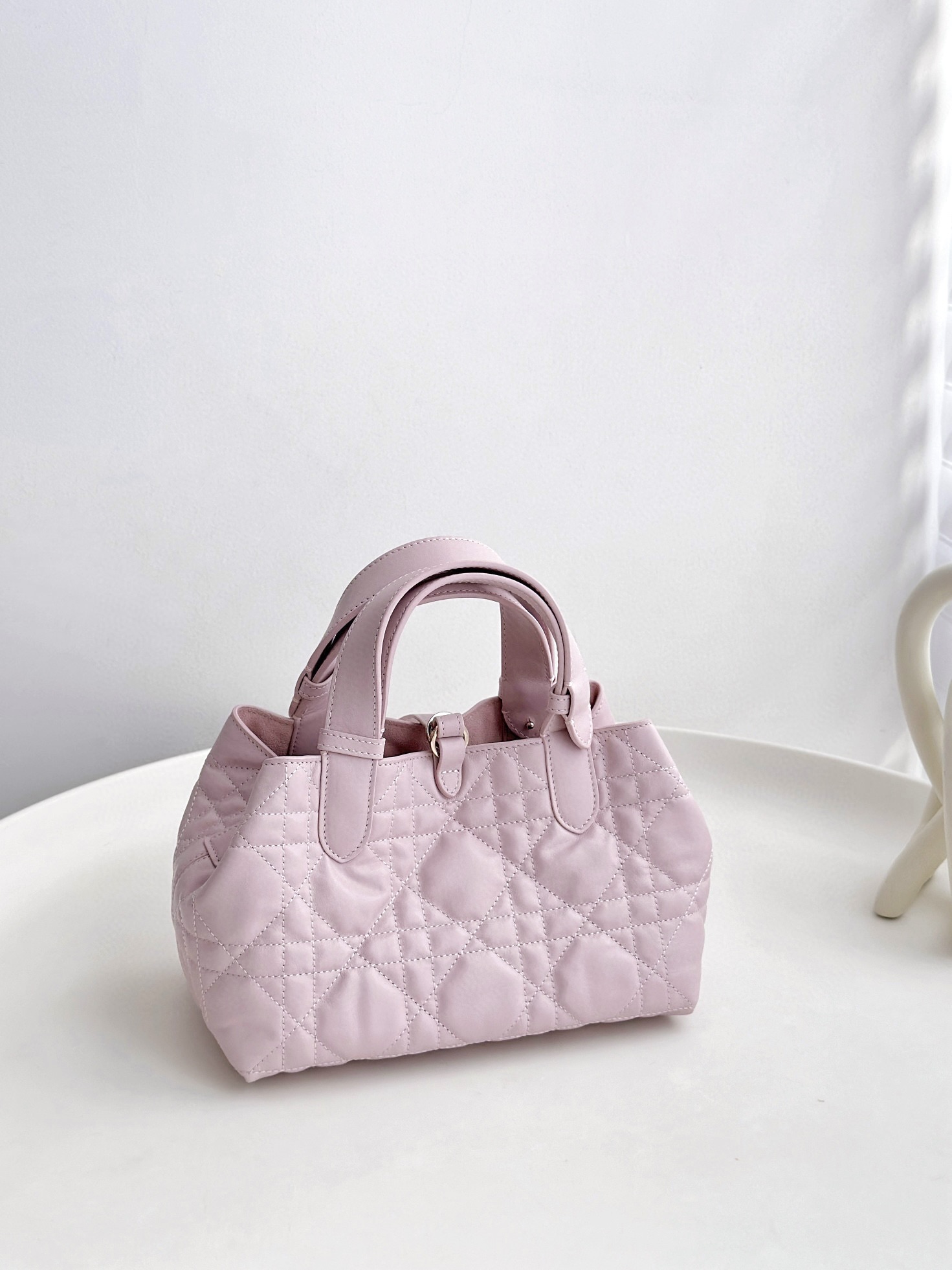 DIOR Small Dior Toujours Bag Pale Pink Macrocannage Calfskin