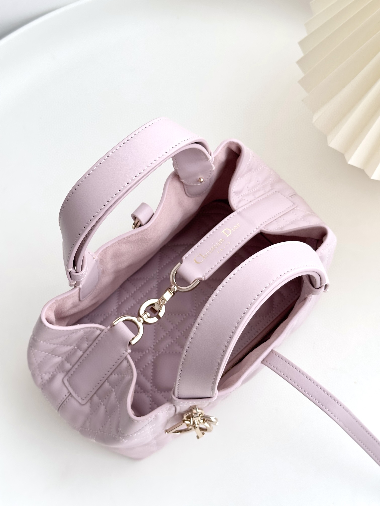 DIOR Small Dior Toujours Bag Pale Pink Macrocannage Calfskin