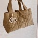 DIOR Small Dior Toujours Bag Medium Tan Macrocannage Calfskin