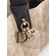 DIOR Small Dior Toujours Bag Rope Beige and Black Macrocannage Calfskin