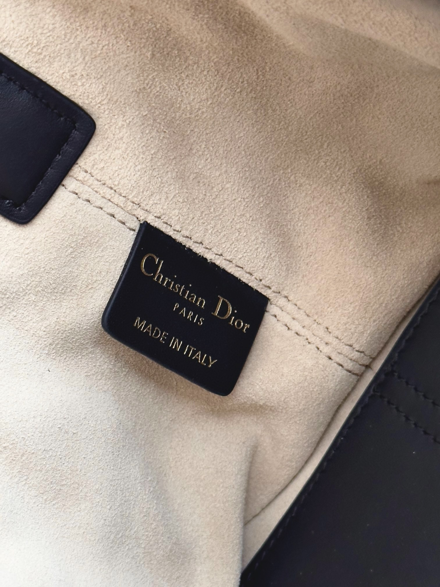 DIOR Small Dior Toujours Bag Rope Beige and Black Macrocannage Calfskin