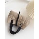 DIOR Small Dior Toujours Bag Rope Beige and Black Macrocannage Calfskin