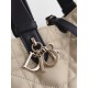 DIOR Small Dior Toujours Bag Rope Beige and Black Macrocannage Calfskin