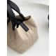 DIOR Medium Dior Toujours Bag Rope Beige and Black Macrocannage Calfskin