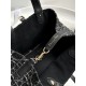 DIOR Medium Dior Toujours Bag Black Cannage Tweed