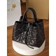 DIOR Medium Dior Toujours Bag Black Macrocannage Crinkled Calfskin