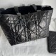 DIOR Medium Dior Toujours Bag Black Macrocannage Crinkled Calfskin