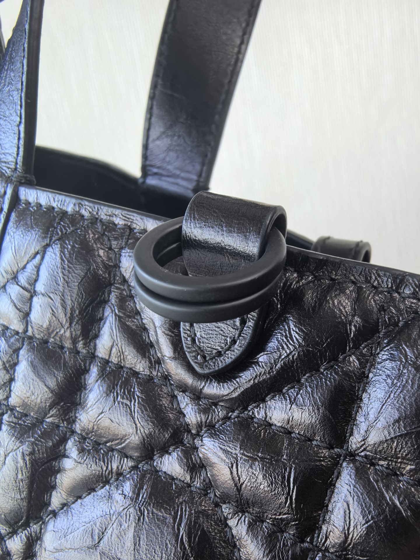 DIOR Small Dior Toujours Bag Black Macrocannage Crinkled Calfskin