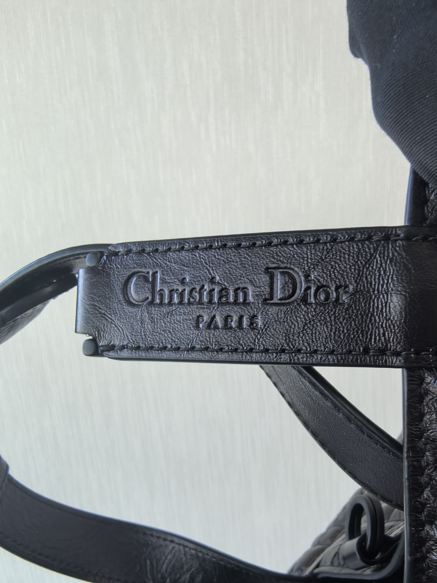 DIOR Small Dior Toujours Bag Black Macrocannage Crinkled Calfskin