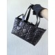 DIOR Small Dior Toujours Bag Black Macrocannage Crinkled Calfskin