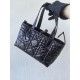 DIOR Small Dior Toujours Bag Black Macrocannage Crinkled Calfskin