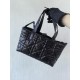 DIOR Small Dior Toujours Bag Black Macrocannage Crinkled Calfskin