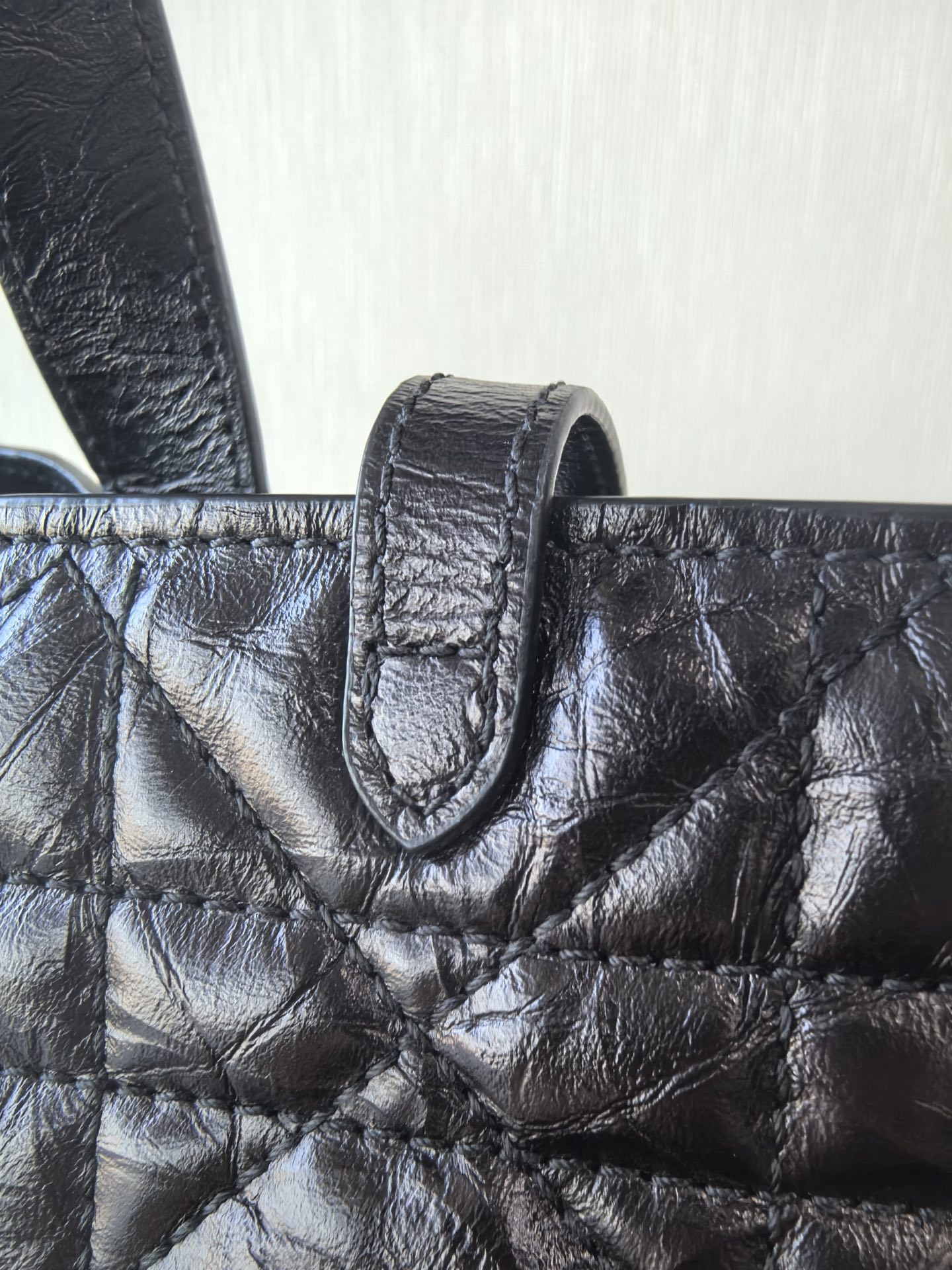 DIOR Small Dior Toujours Bag Black Macrocannage Crinkled Calfskin