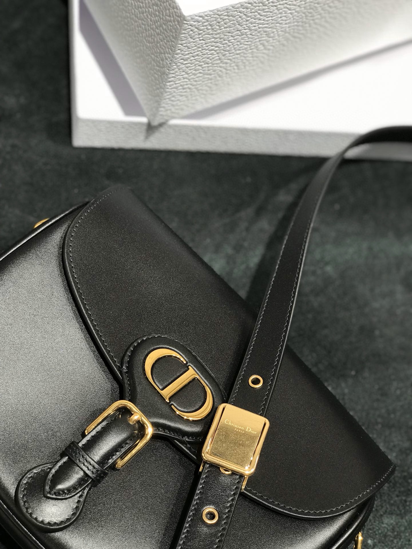 DIOR Medium Dior Bobby Bag Black Box Calfskin