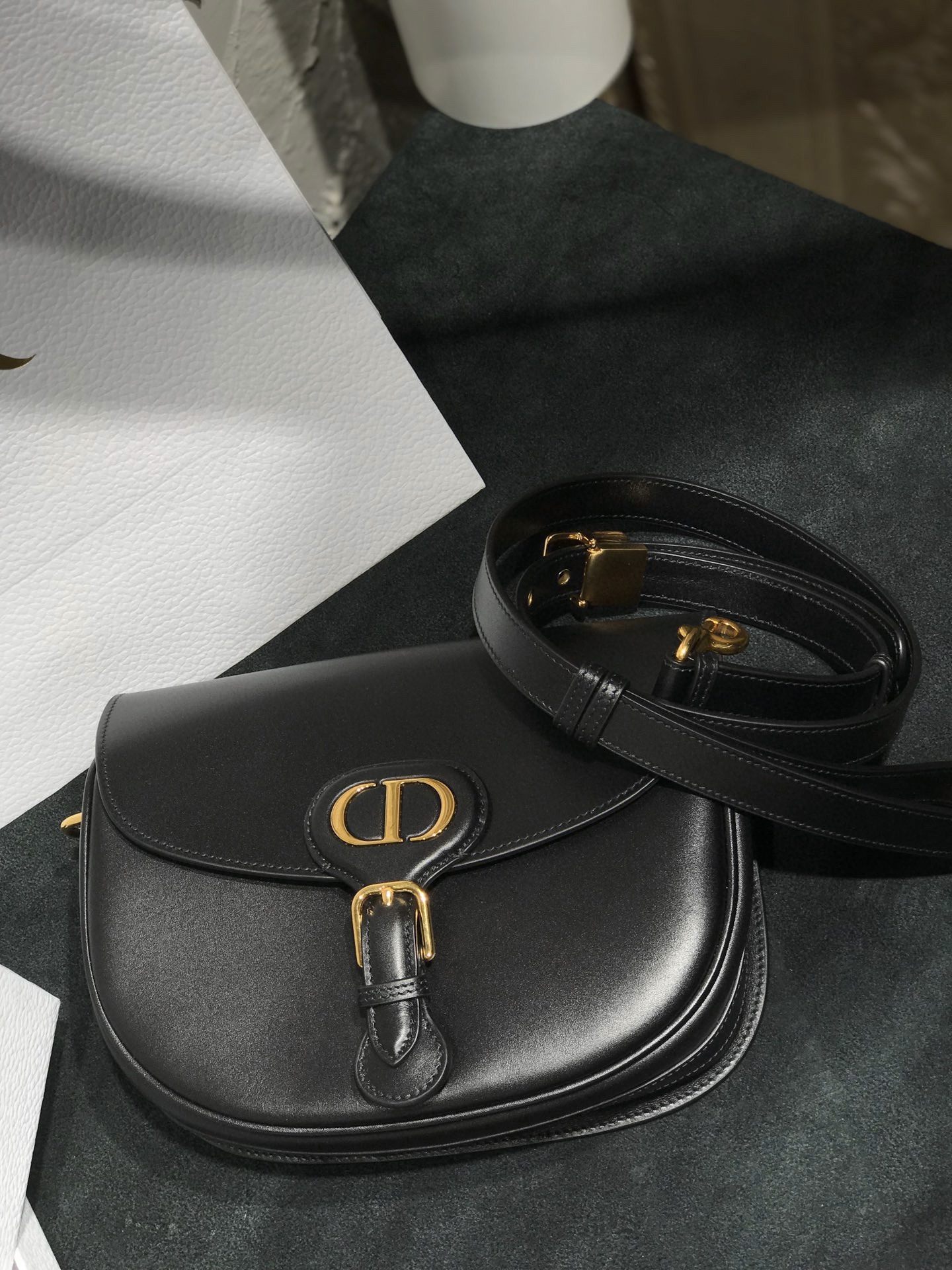 DIOR Medium Dior Bobby Bag Black Box Calfskin