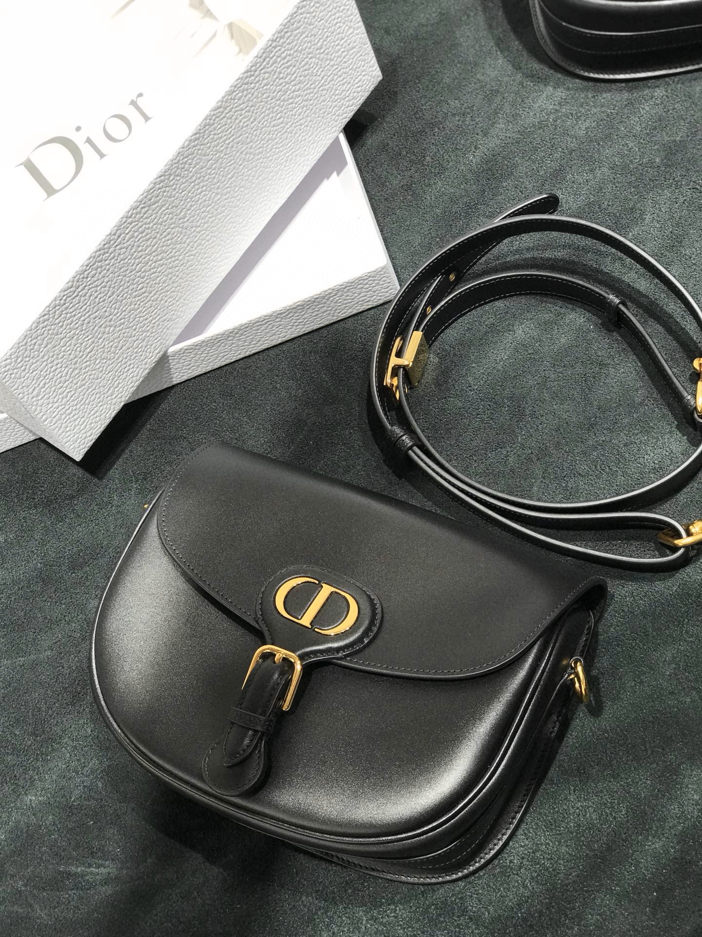 DIOR Medium Dior Bobby Bag Black Box Calfskin