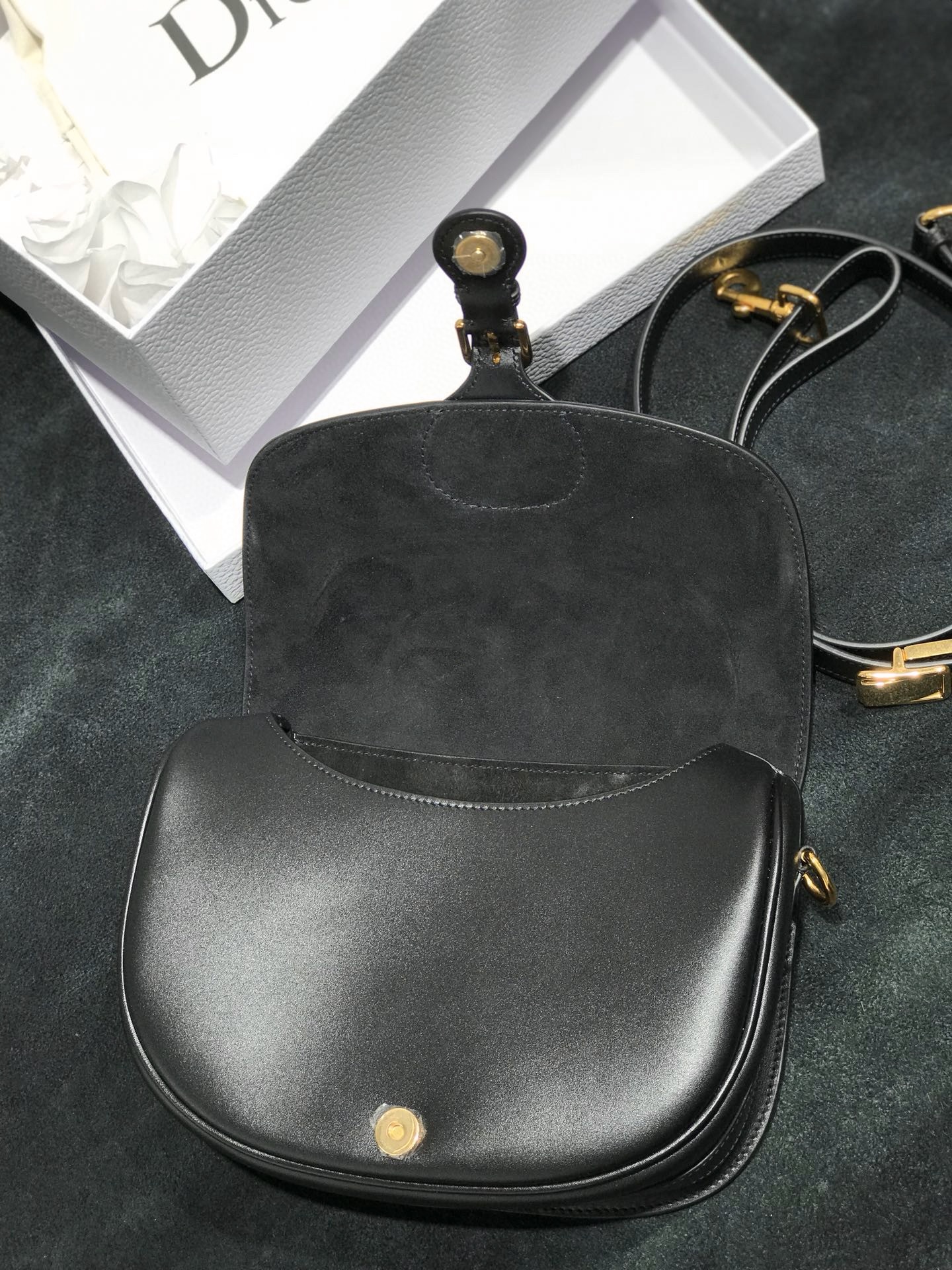 DIOR Medium Dior Bobby Bag Black Box Calfskin