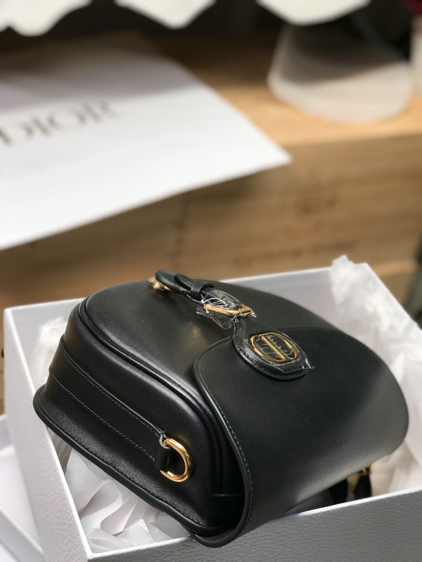 DIOR Medium Dior Bobby Bag Black Box Calfskin