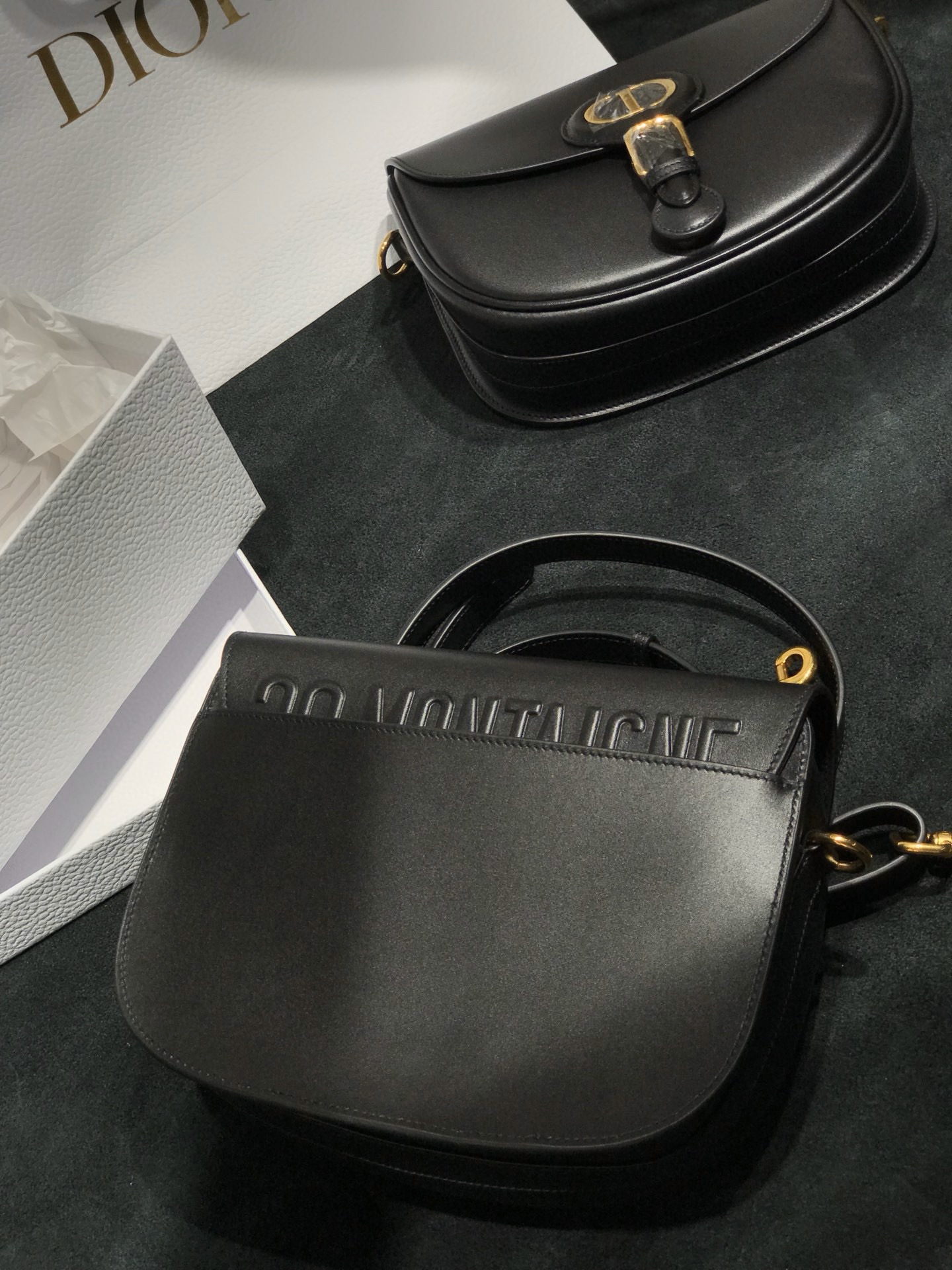 DIOR Medium Dior Bobby Bag Black Box Calfskin