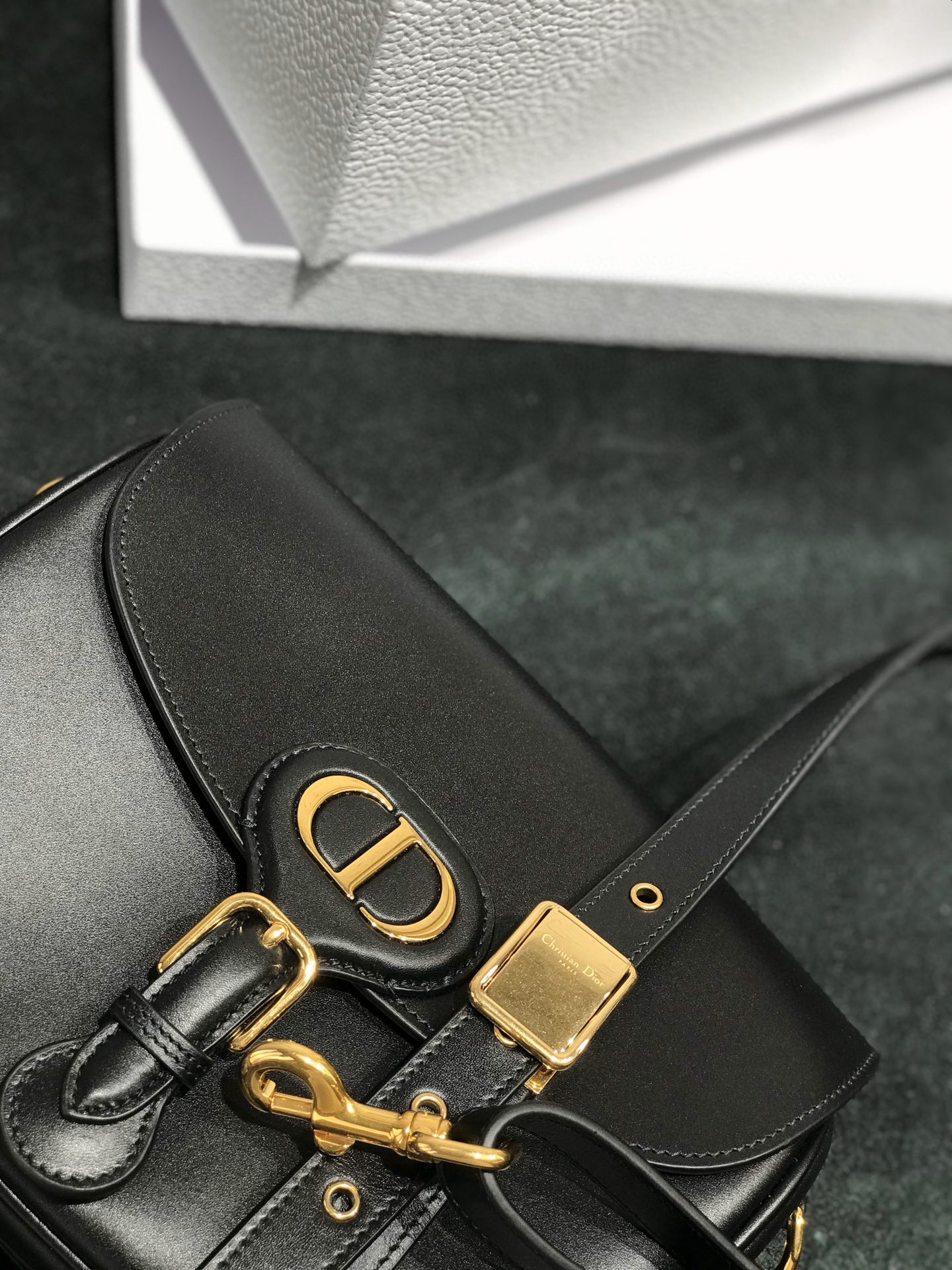 DIOR Medium Dior Bobby Bag Black Box Calfskin