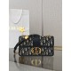 DIOR 30 Montaigne East-West Bag with Chain Blue Dior Oblique Jacquard