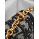 DIOR 30 Montaigne East-West Bag with Chain Blue Dior Oblique Jacquard