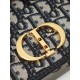 DIOR 30 Montaigne East-West Bag with Chain Blue Dior Oblique Jacquard