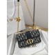 DIOR 30 Montaigne East-West Bag with Chain Blue Dior Oblique Jacquard