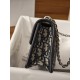 DIOR 30 Montaigne East-West Bag with Chain Blue Dior Oblique Jacquard and Smooth Calfskin