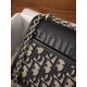 DIOR 30 Montaigne East-West Bag with Chain Blue Dior Oblique Jacquard and Smooth Calfskin