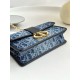 DIOR 30 Montaigne East-West Bag with Chain Blue Denim Dior Oblique Jacquard