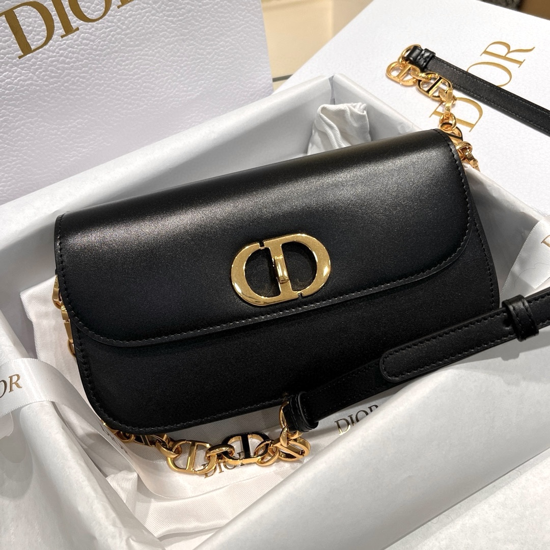 DIOR 30 Montaigne Avenue Bag Black Box Calfskin