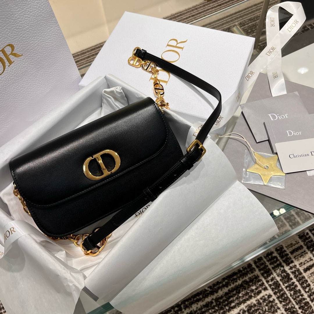 DIOR 30 Montaigne Avenue Bag Black Box Calfskin